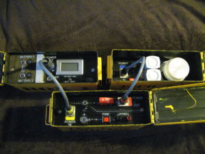 Box 1, Box 2 and Box 3 - Battery, Fire and Alarm Mission Boxes - All hooked up together. Alternative arrangement.